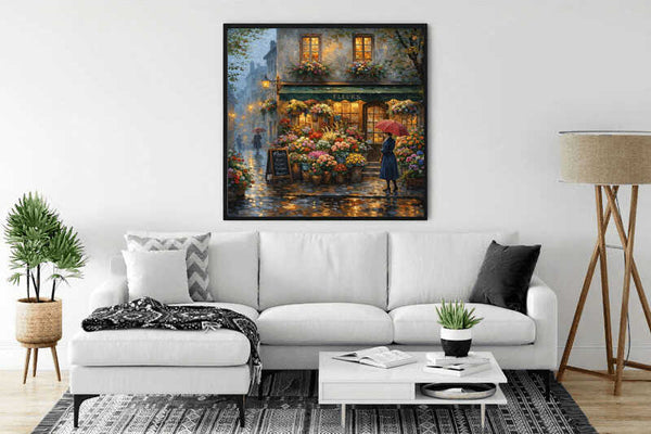 The Flower Shop in the Rain — Diamond Painting Kit, product view 2