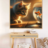 Cat Goldfish — Diamond Painting Kit, product view 2