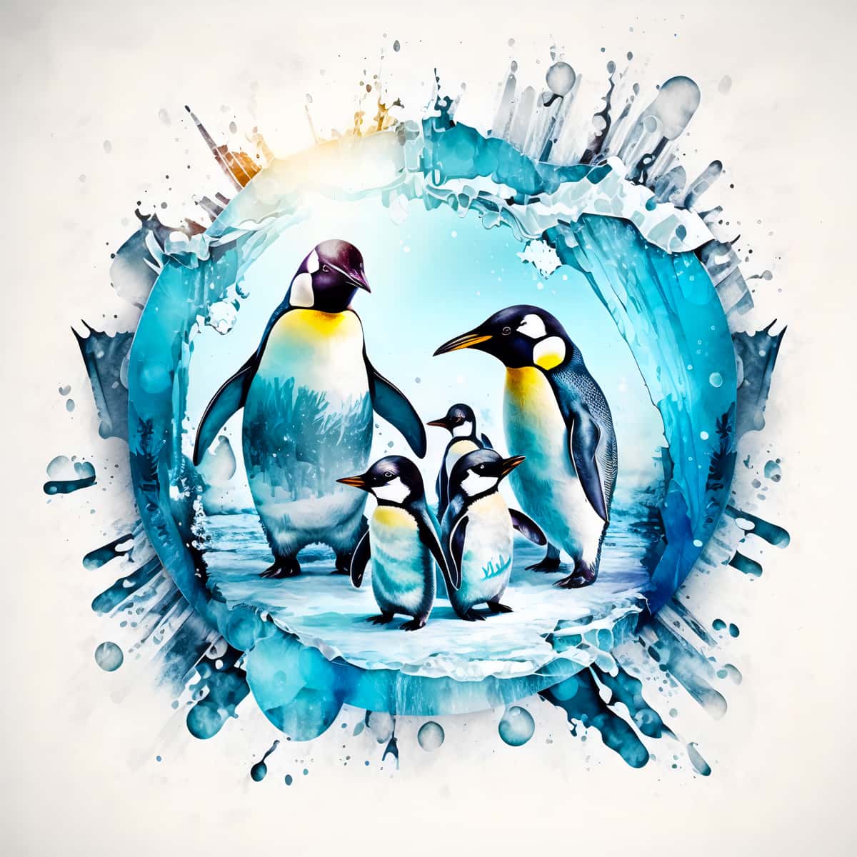 Penguins in the ice — Diamond Painting Kit design