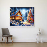 House in the Winter Forest — Diamond Painting Kit, product view 2