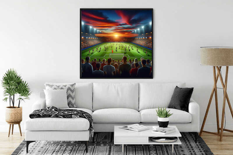 Evening glow in the stadium — Diamond Painting Kit, product view 2