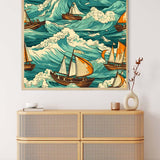 Ships at Sea Paperart — Diamond Painting Kit, product view 3