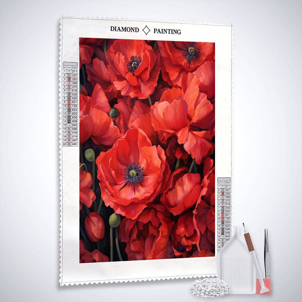 A bouquet of red poppies — Diamond Painting Kit, product view 2