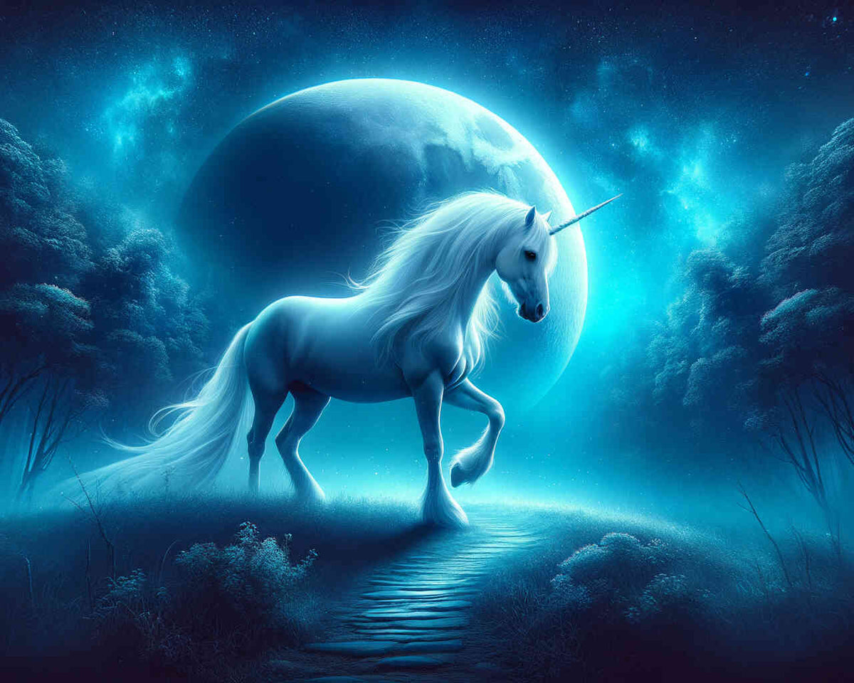 Unicorn in the Moonlight — Diamond Painting Kit design