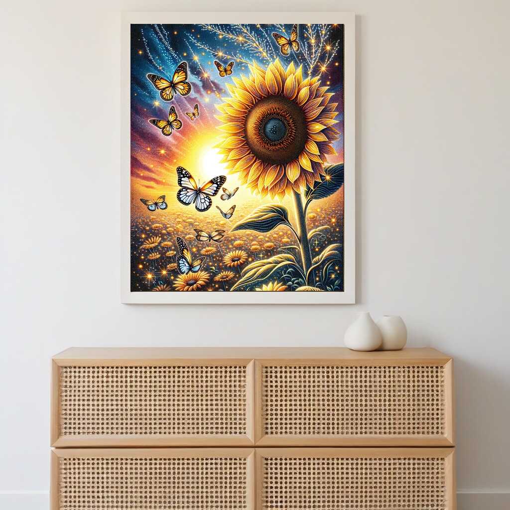 Sunflower Butterfly — Diamond Painting Kit, product view 2