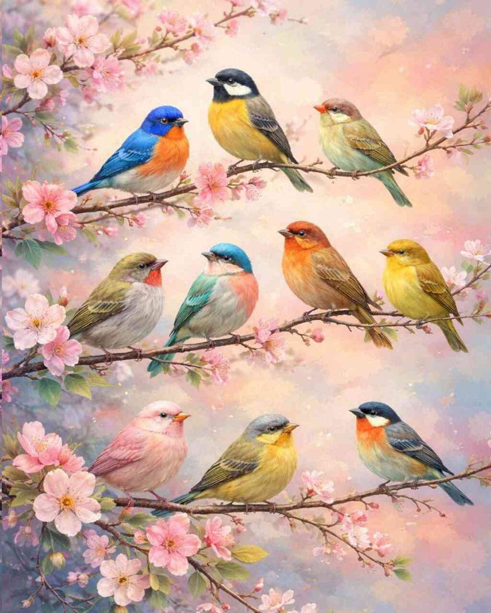 Spring Songbirds — Diamond Painting Kit design