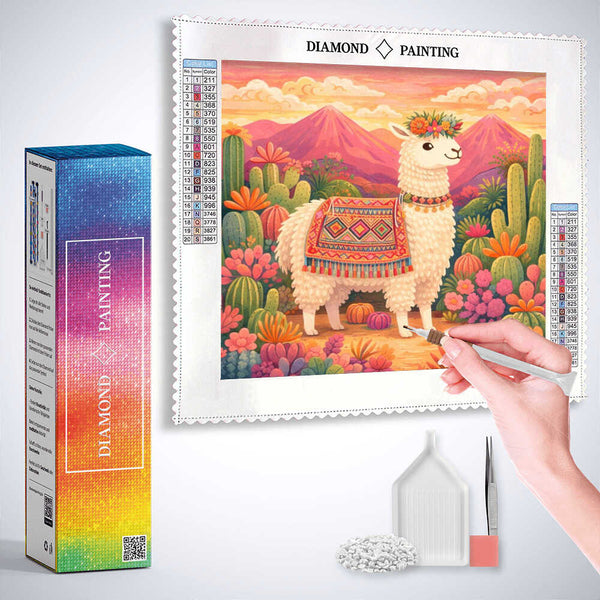 Llama at Sunset — Diamond Painting Kit, product view 3