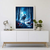 Wolf in the night forest — Diamond Painting Kit, product view 2