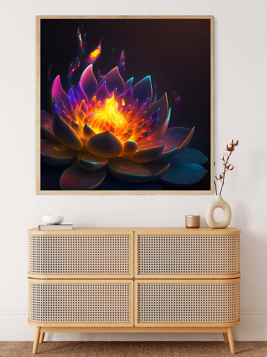 Fire Flower in the Night — AB Diamond Painting Kit, product view 3