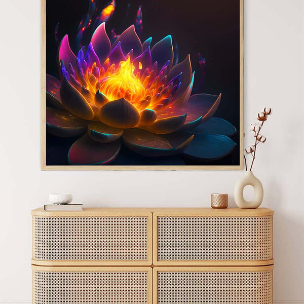 Fire Flower in the Night — AB Diamond Painting Kit, product view 3