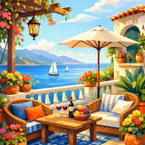 Abstract Mediterranean Summer — Diamond Painting Kit design