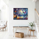 Cat marvels at colorful butterfly — Diamond Painting Kit, product view 2