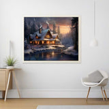 Winter Twilight on a Frozen River — Diamond Painting Kit, product view 2