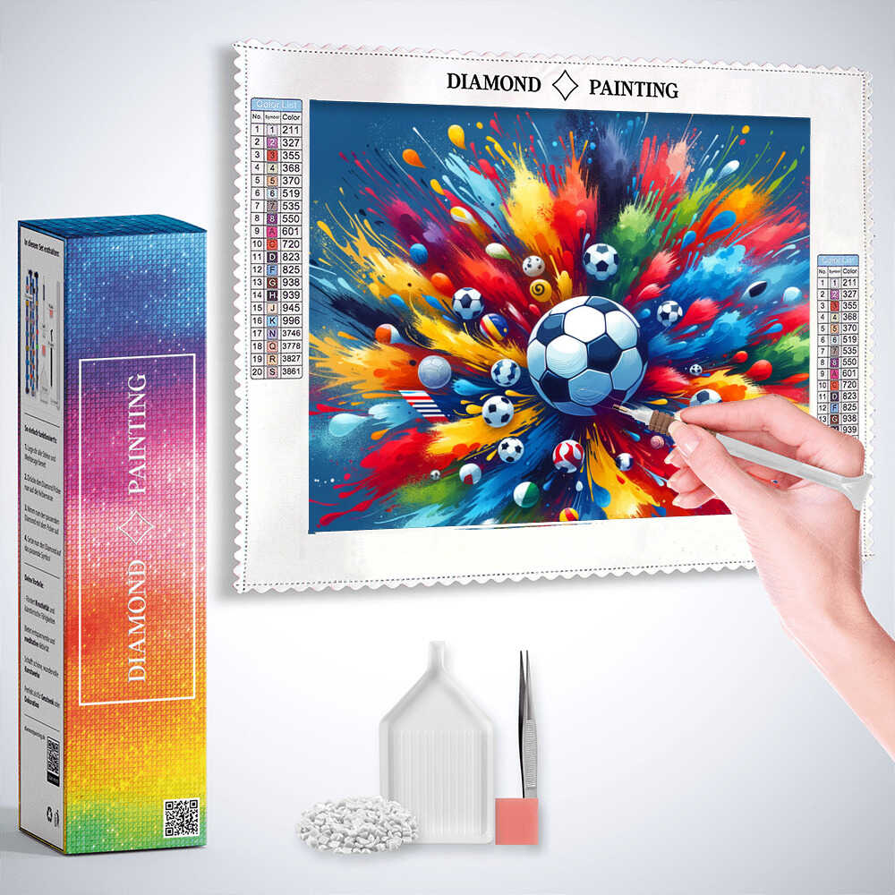 Explosion of color on the sidelines — Diamond Painting Kit, product view 3