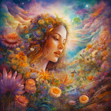 Flower girl in the garden — Diamond Painting Kit design
