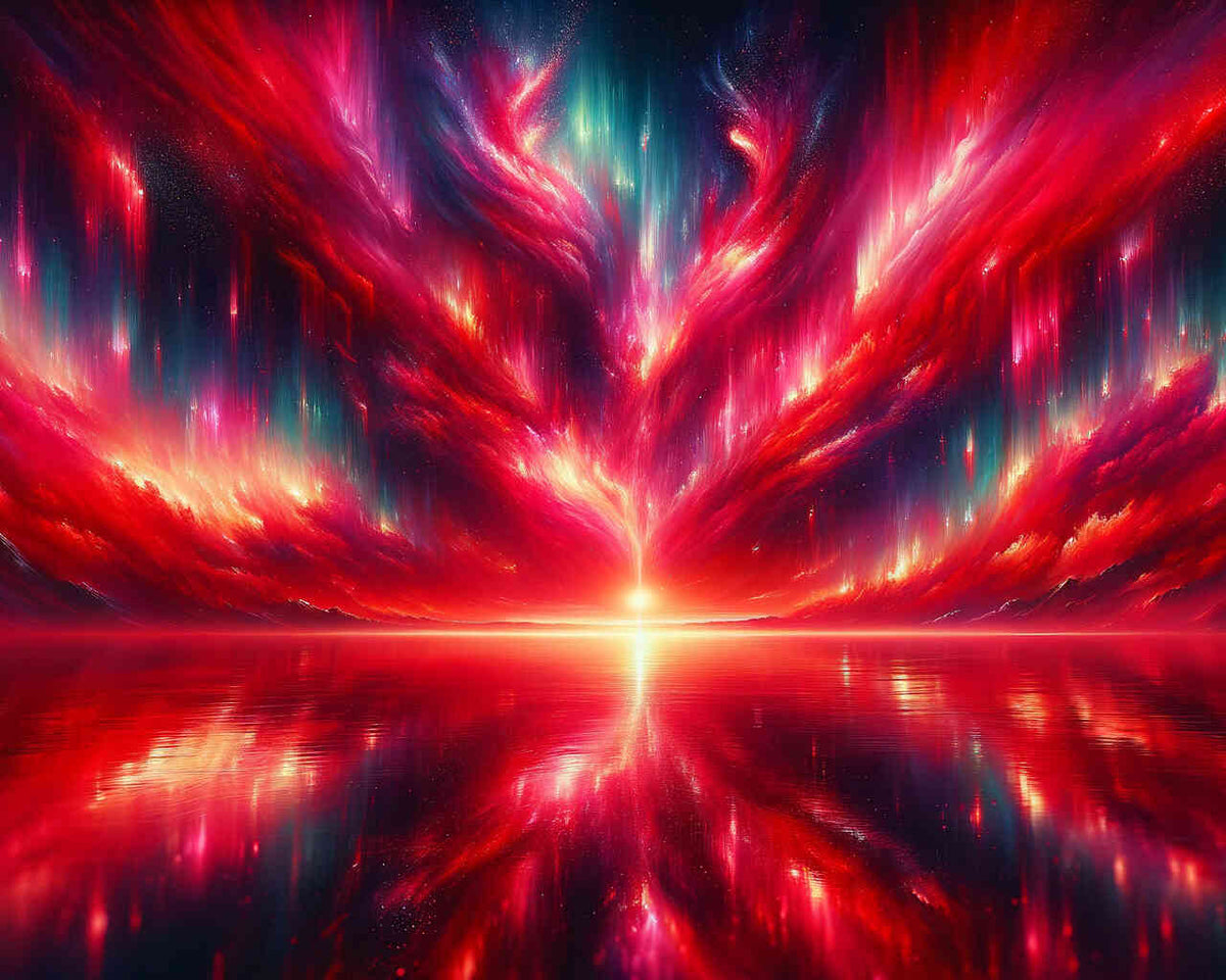 Northern Lights in Red — Diamond Painting Kit design