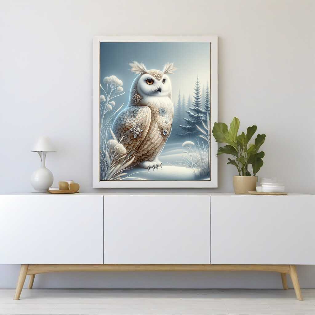Snowy Owl — Diamond Painting Kit, product view 2