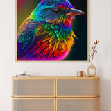 Colorful bird sideways — AB Diamond Painting Kit, product view 3