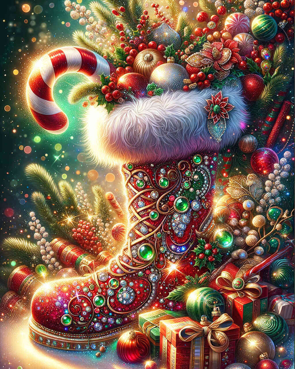Santa boot — Diamond Painting Kit design