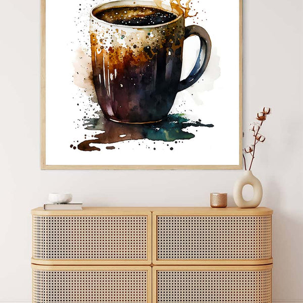 Coffee cup in front of white — Diamond Painting Kit, product view 3