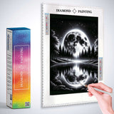 Black and white moon reflection — Diamond Painting Kit, product view 3