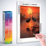 Cranes in the Evening Glow — Diamond Painting Kit, product view 3