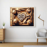 Home Sweet Home in Wood Tones — Diamond Painting Kit, product view 2