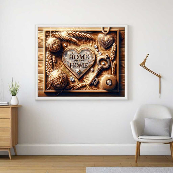 Home Sweet Home in Wood Tones — Diamond Painting Kit, product view 2