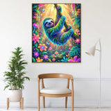 Neon Jungle Sloth — Diamond Painting Kit, product view 2