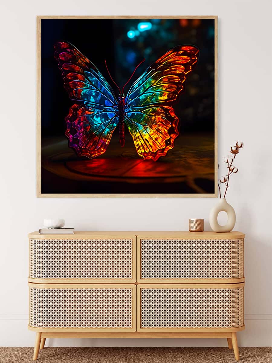 Butterfly frontal at night — AB Diamond Painting Kit, product view 3