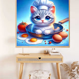 Chef kitten, cartoon — Diamond Painting Kit, product view 2