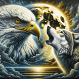Eagle and howling wolf — Diamond Painting Kit design