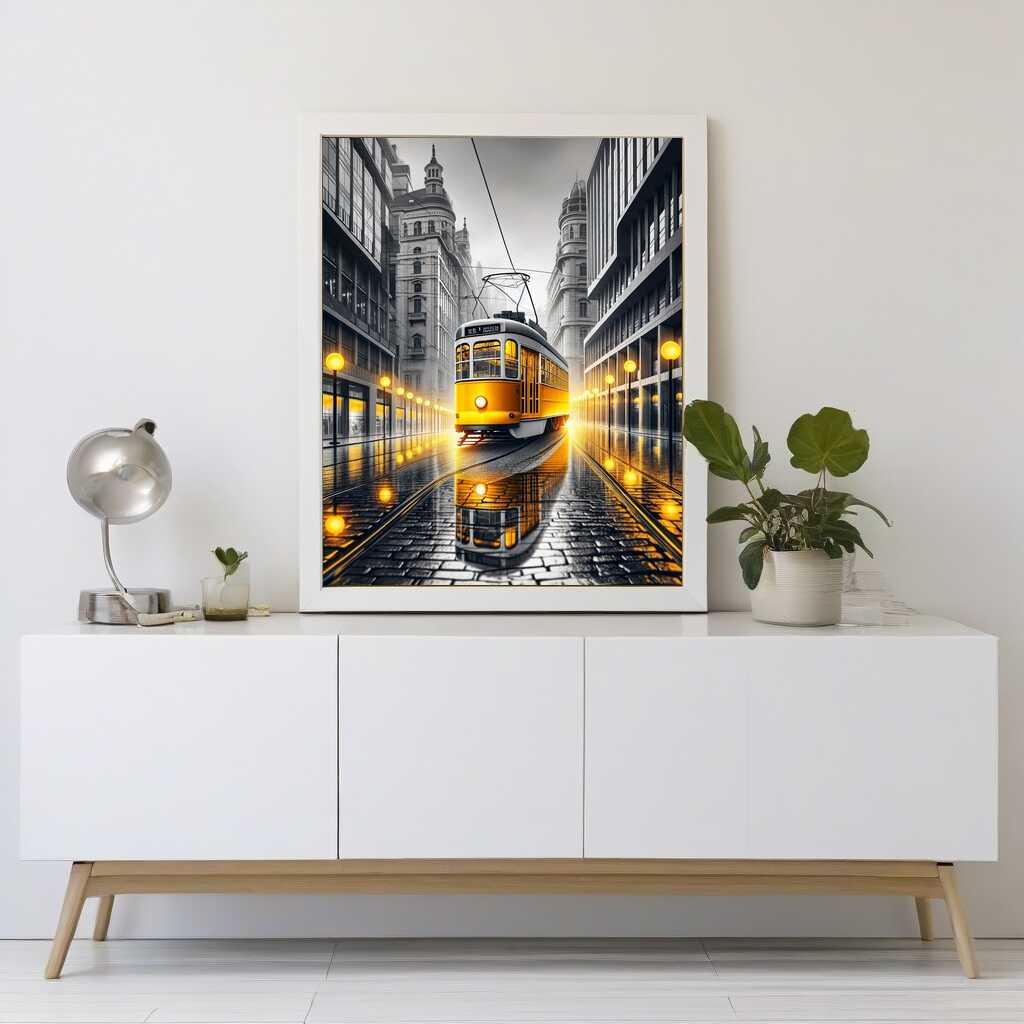 Yellow Tram — Diamond Painting Kit, product view 2