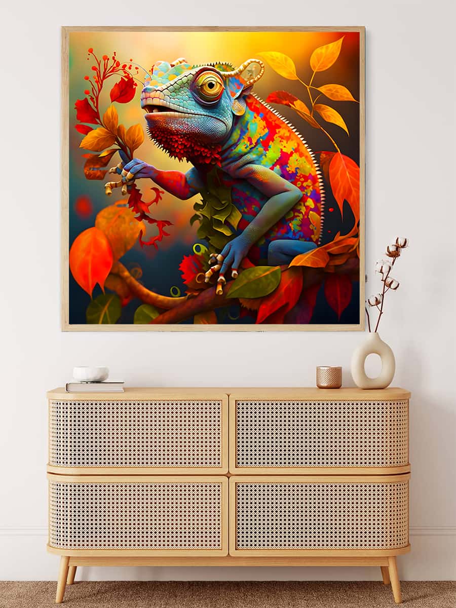 Lizard in the forest — Diamond Painting Kit, product view 3