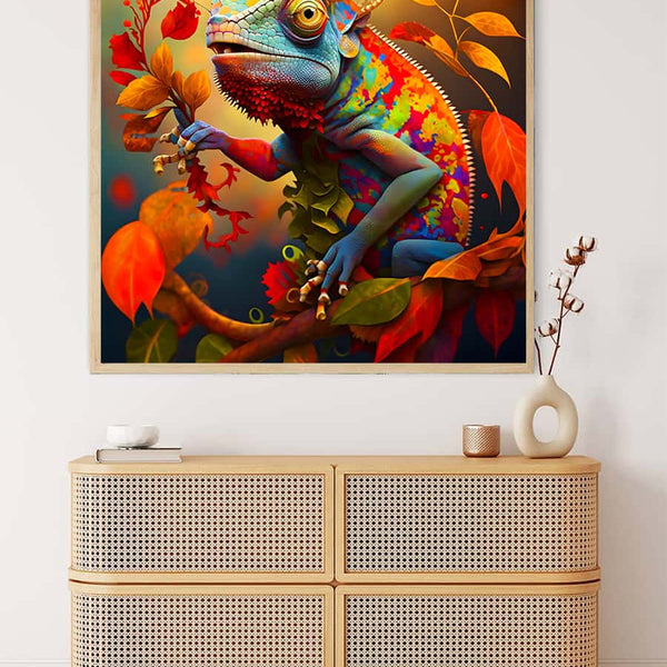 Lizard in the forest — Diamond Painting Kit, product view 3