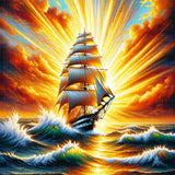 Sailboat in the sunlight — Diamond Painting Kit design