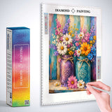 Colorful Flowers in Glass Vases — Diamond Painting Kit, product view 3