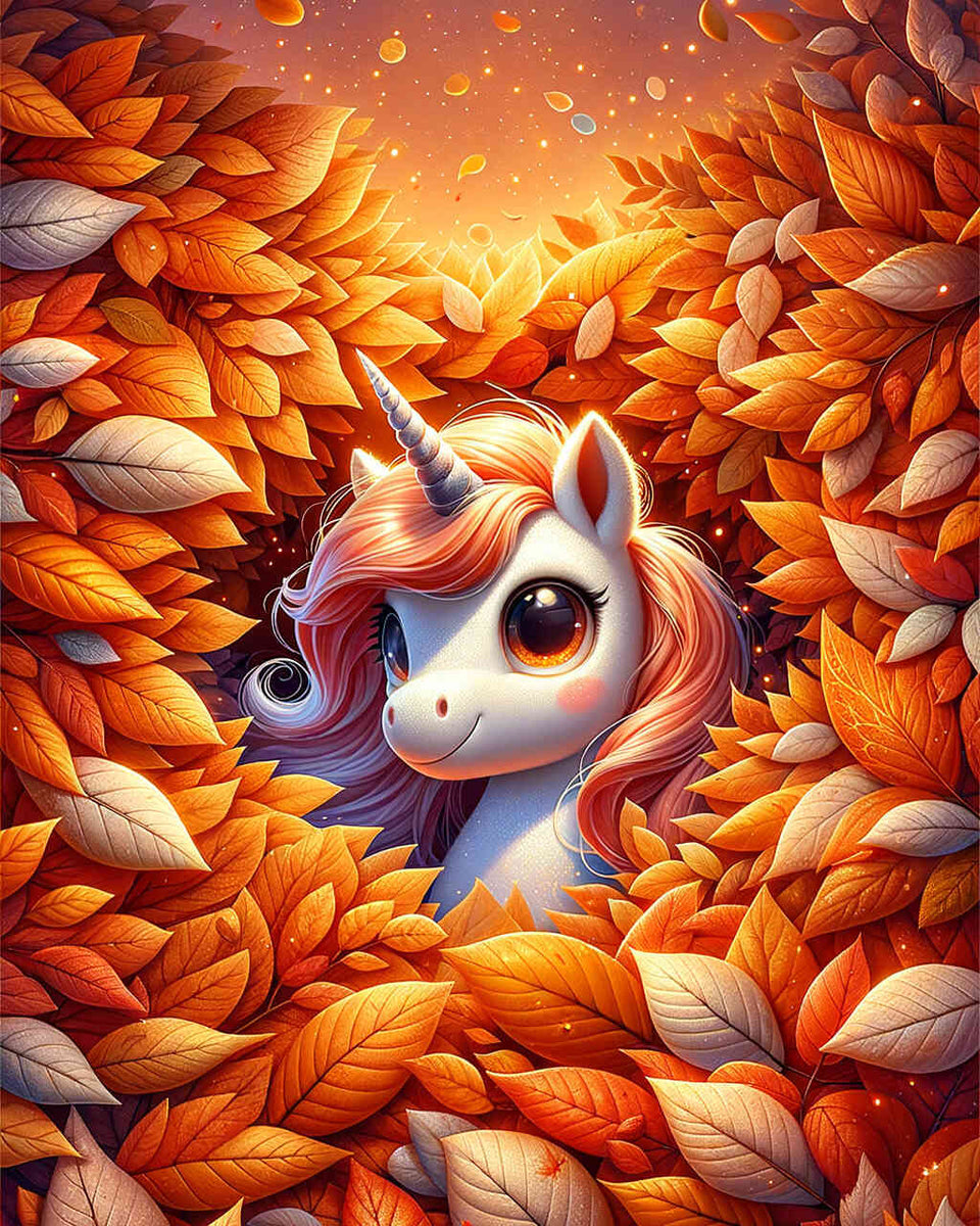 Unicorn in fall — Diamond Painting Kit design