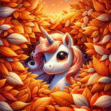 Unicorn in fall — Diamond Painting Kit design
