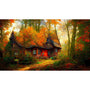 Pointed roof house in the forest — Diamond Painting Kit design