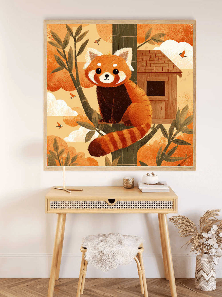 Red Panda in the Autumn Forest — Diamond Painting Kit, product view 2