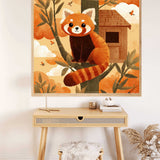 Red Panda in the Autumn Forest — Diamond Painting Kit, product view 2