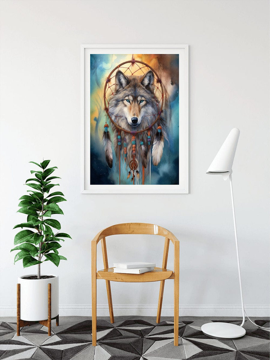 Mystic Wolf, Dreamcatcher — Diamond Painting Kit, product view 3