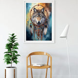 Mystic Wolf, Dreamcatcher — Diamond Painting Kit, product view 3