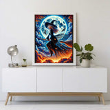 Witch on a broom — Diamond Painting Kit, product view 2