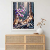 Tree trunks and orchids — Diamond Painting Kit, product view 2