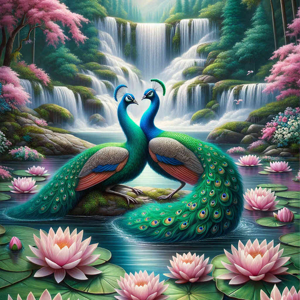 Peacocks, couple — Diamond Painting Kit design