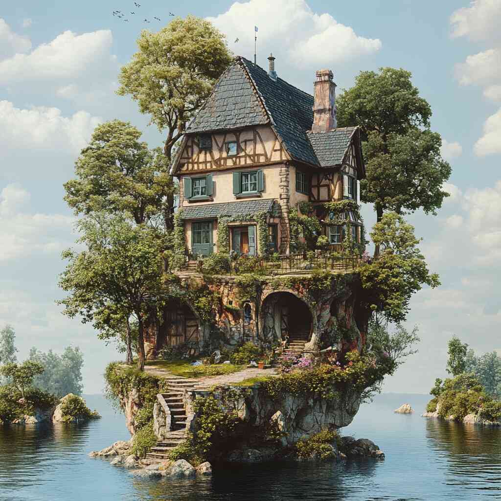 The House on the Dream Island — Diamond Painting Kit design