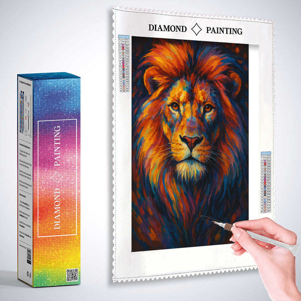 Lion of Fiery Majesty — Diamond Painting Kit, product view 3