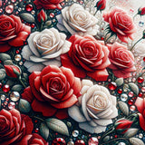 Red and White Rose Arrangement — Diamond Painting Kit design